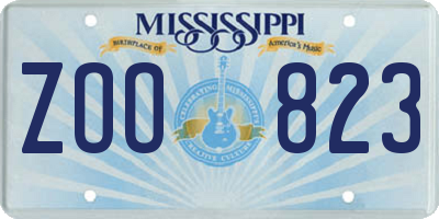 MS license plate ZOO823