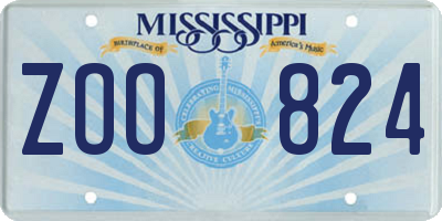 MS license plate ZOO824