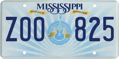 MS license plate ZOO825