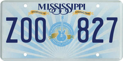MS license plate ZOO827