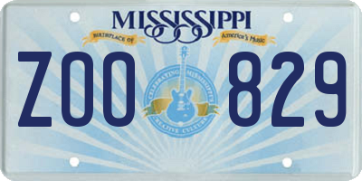 MS license plate ZOO829