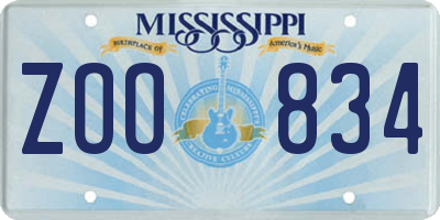 MS license plate ZOO834