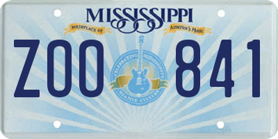 MS license plate ZOO841