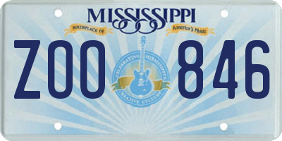MS license plate ZOO846