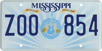 MS license plate ZOO854