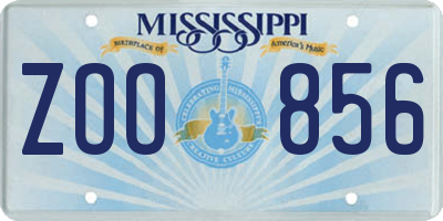 MS license plate ZOO856
