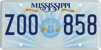 MS license plate ZOO858