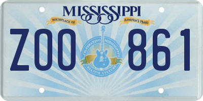 MS license plate ZOO861