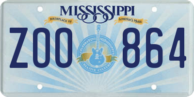 MS license plate ZOO864