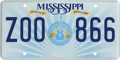 MS license plate ZOO866