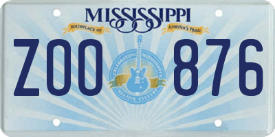 MS license plate ZOO876