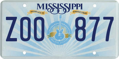 MS license plate ZOO877