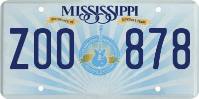MS license plate ZOO878