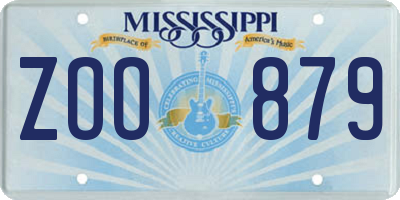 MS license plate ZOO879