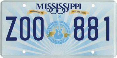 MS license plate ZOO881