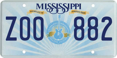 MS license plate ZOO882