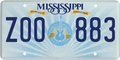 MS license plate ZOO883