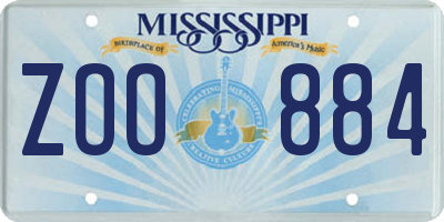 MS license plate ZOO884
