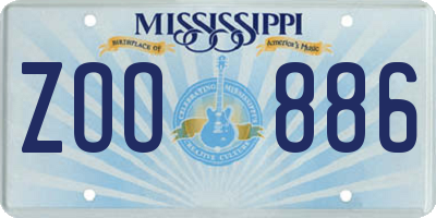 MS license plate ZOO886