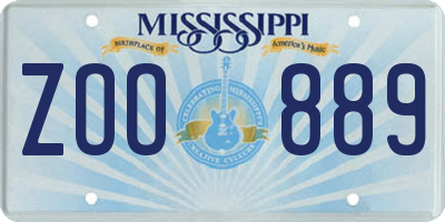 MS license plate ZOO889