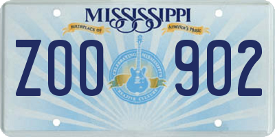 MS license plate ZOO902