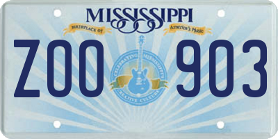 MS license plate ZOO903