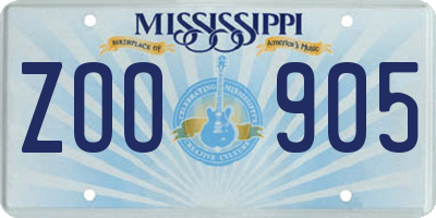 MS license plate ZOO905