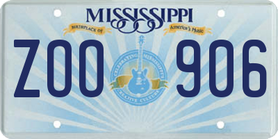 MS license plate ZOO906