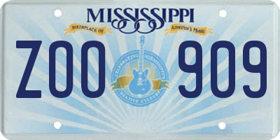 MS license plate ZOO909