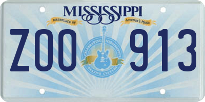 MS license plate ZOO913