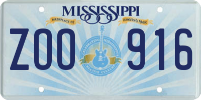MS license plate ZOO916