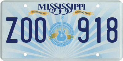 MS license plate ZOO918