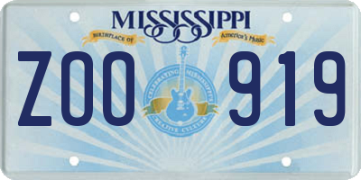 MS license plate ZOO919