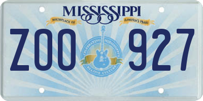 MS license plate ZOO927