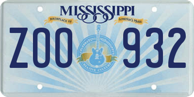 MS license plate ZOO932