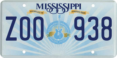 MS license plate ZOO938