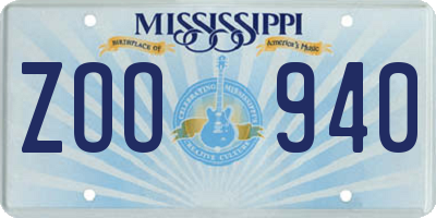 MS license plate ZOO940
