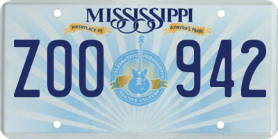 MS license plate ZOO942