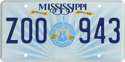 MS license plate ZOO943