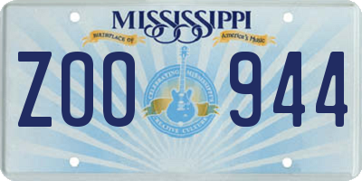 MS license plate ZOO944