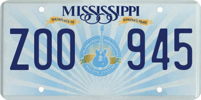 MS license plate ZOO945
