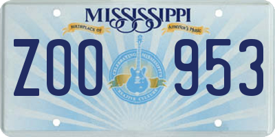 MS license plate ZOO953
