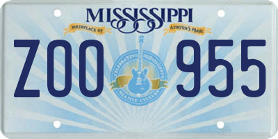MS license plate ZOO955