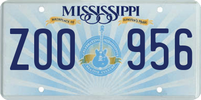 MS license plate ZOO956