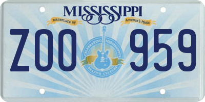 MS license plate ZOO959