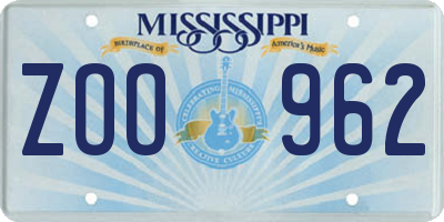 MS license plate ZOO962