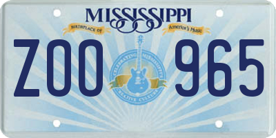 MS license plate ZOO965