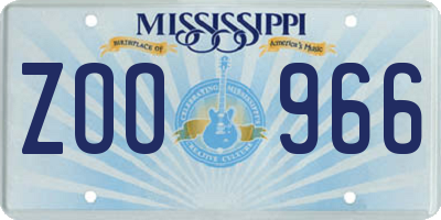 MS license plate ZOO966