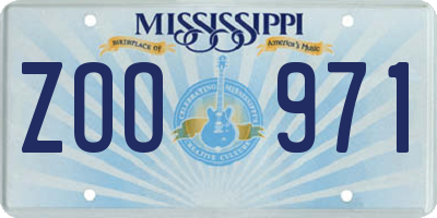 MS license plate ZOO971