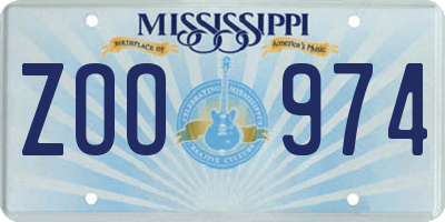 MS license plate ZOO974